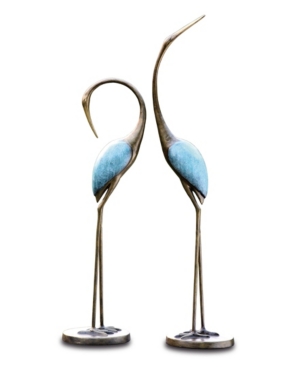 Spi Home Stylized Crane Sculpture, Pair In Multi