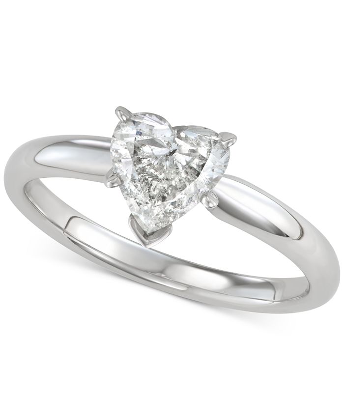 1.75 Ct Heart Cut Solitaire Engagement Wedding Promise Ring Solid 14K White Gold 