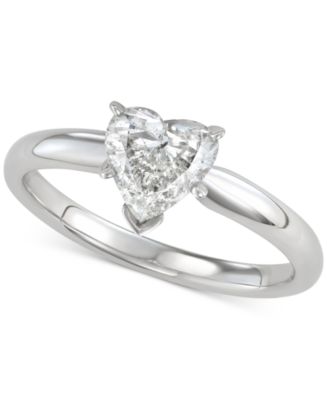 Macy S Diamond Heart Cut Solitaire Engagement Ring 1 Ct T W In 14k White Or Yellow Gold Reviews Rings Jewelry Watches Macy S