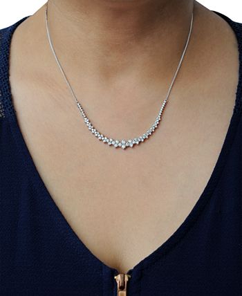 Wrapped in Love - Diamond Collar Necklace (1-1/2 ct. t.w.) in 14k White Gold, 16" + 2" extender