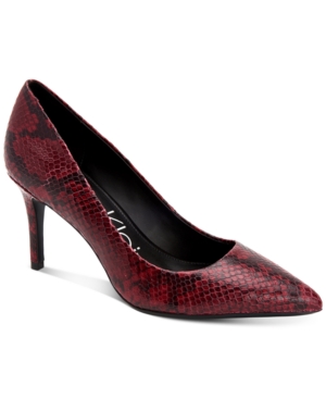 Calvin Klein Women's Gayle Snakeskin-print Stiletto Pumps Women's Shoes In Barn Red