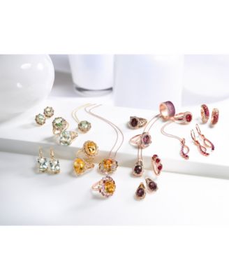 Mint Julep Quartz (12-3/8 ct. t.w.) & Diamond (3/8 ct. t.w.) Drop Earrings in 14k Gold