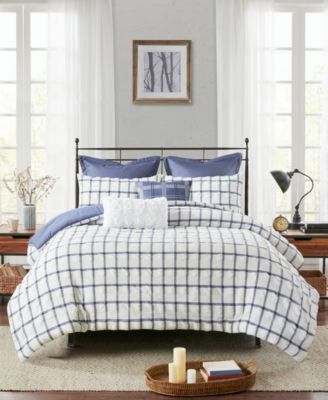 Madison Park - Kinney Full/Queen 7 Piece Yarn Dye Polyester Seersucker Comforter Set