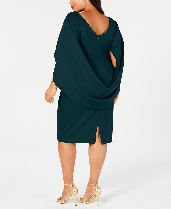 Betsy And Adam Plus Size Ruched Cape Dress And Reviews Dresses Women 7224