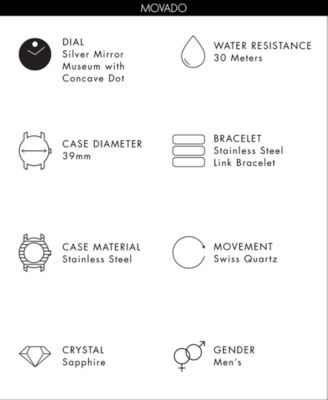 Men's Swiss Sapphire Stainless Steel Bracelet Watch 39mm