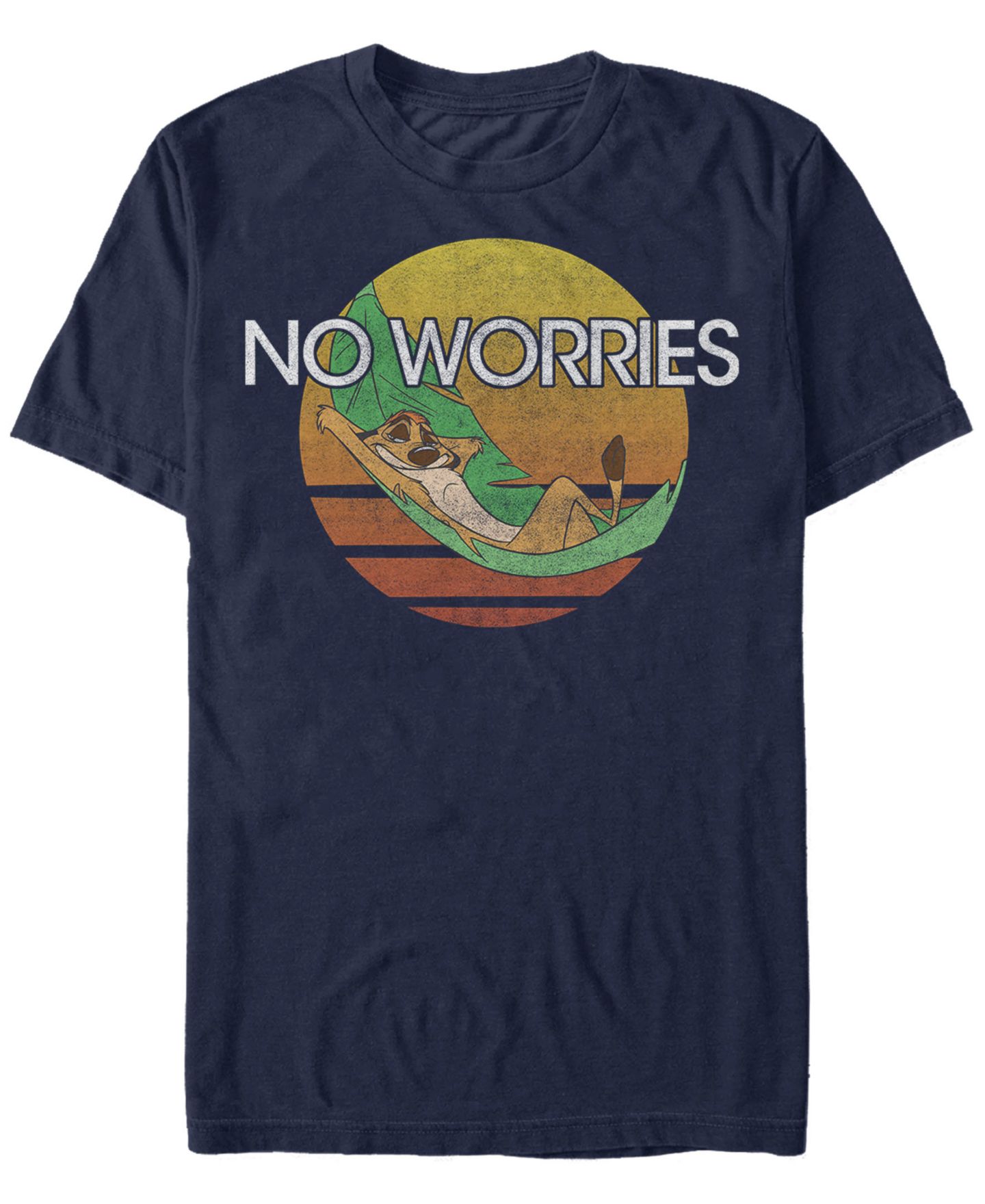 Мужская футболка Fifth Sun Disney The Lion King Timon Chillin' No Worries Short Sleeve, цвет: Тёмно-синий — фото 1