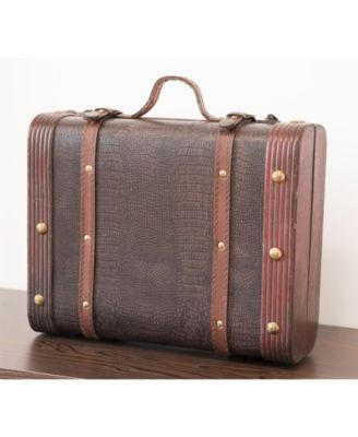 Decorative Wooden Leather Suitcase