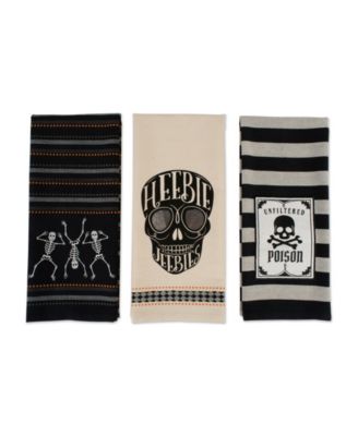 Assorted Skeleton Embellished Dishtowel Set