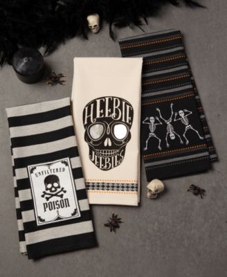 Assorted Skeleton Embellished Dishtowel Set