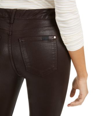 7 for all mankind black coated skinny jeans
