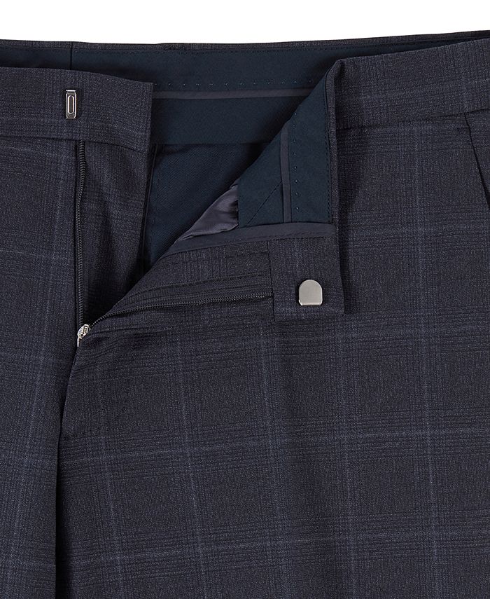 Hugo Boss BOSS Men's Genius Slim-Fit Plain-Check Trousers - Macy's