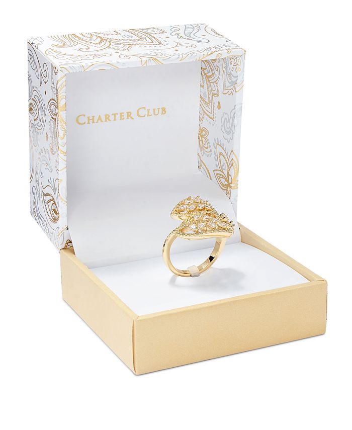 Charter Club GoldTone Crystal Wrap Leaf Ring, Created for Macy's Macy's