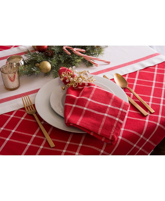 Design Imports Holly Berry Plaid Tablecloth & Reviews - Table Linens ...