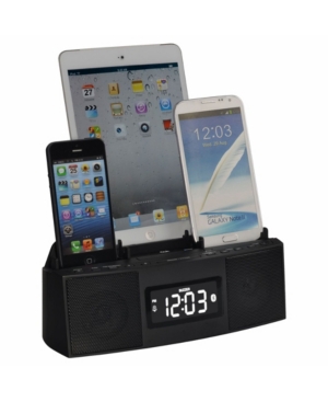 Dok 3 Port Smart Phone Charger with Speaker Phone Bluetooth, Alarm, Clock, Fm Radio