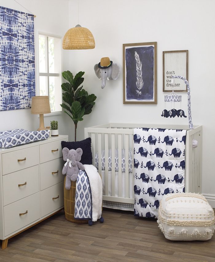 NoJo Indigo Hues 4Piece Crib Bedding Set Macy's