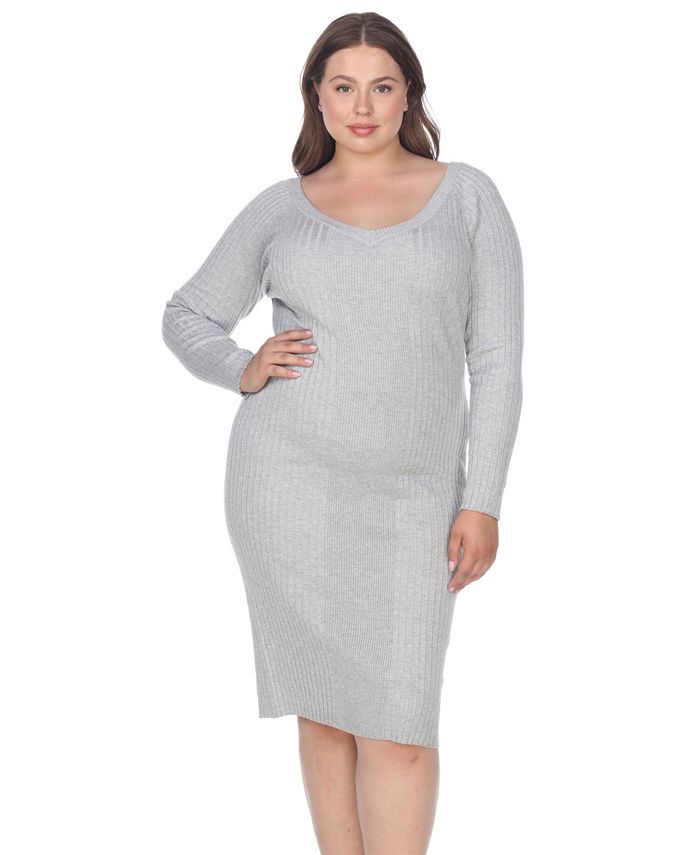 White Mark Women's Plus Size Destiny Sweater Dress - Macy's