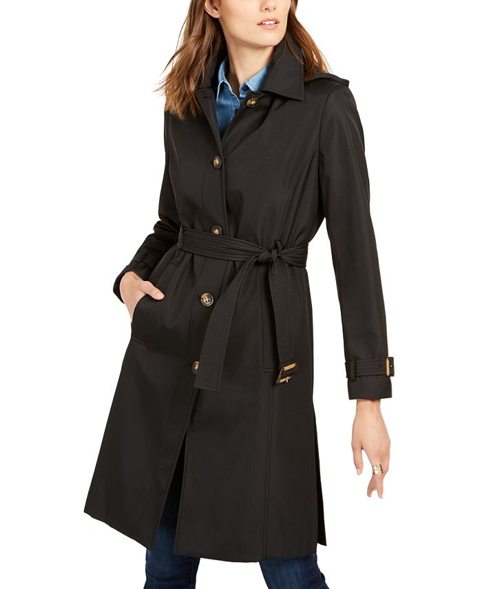 Calvin Klein Belted Hooded Trench Coat & Reviews - Coats & Jackets - Women  - Macy's