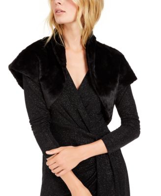 black faux fur bolero jacket