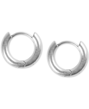 image of Lucky Brand Extra Small Silver-Tone Mini Hoop Earrings 2/5