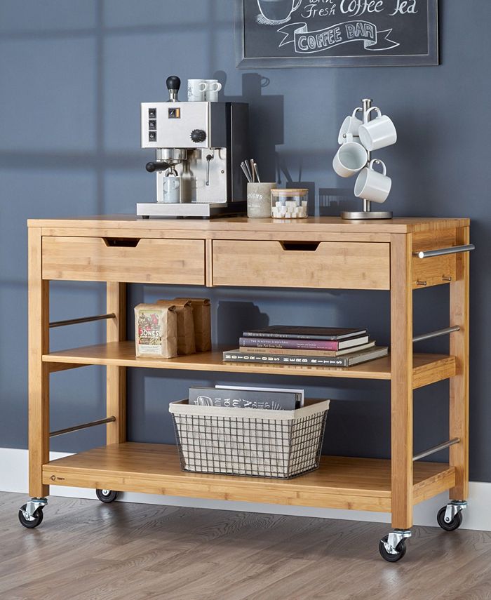 TRINITY 48" Bamboo Kitchen Island with Drawers Macy's