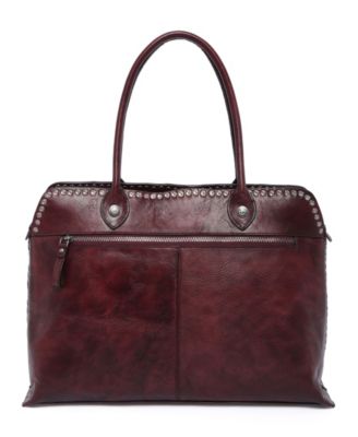 Women's Genuine Leather Soul Stud Satchel Bag