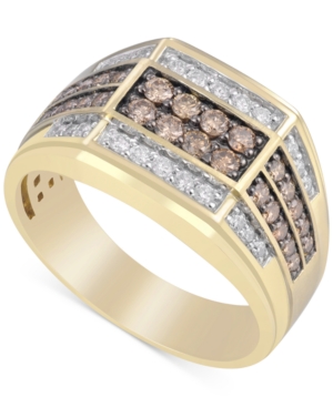 image of Men-s White & Brown Diamond Ring (1 ct. t.w.) in 10k Gold
