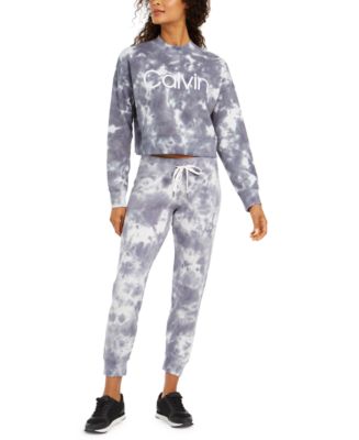 Calvin Klein Tie-Dyed Cropped Sweatshirt & Joggers & Reviews - Women's  Brands - Women - Macy's