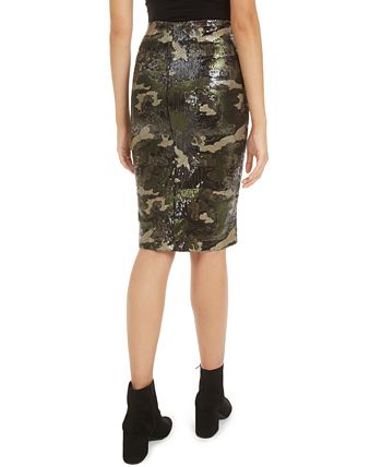 Bar III Sequined Camo Print Skirt Created for Macy s Macy s