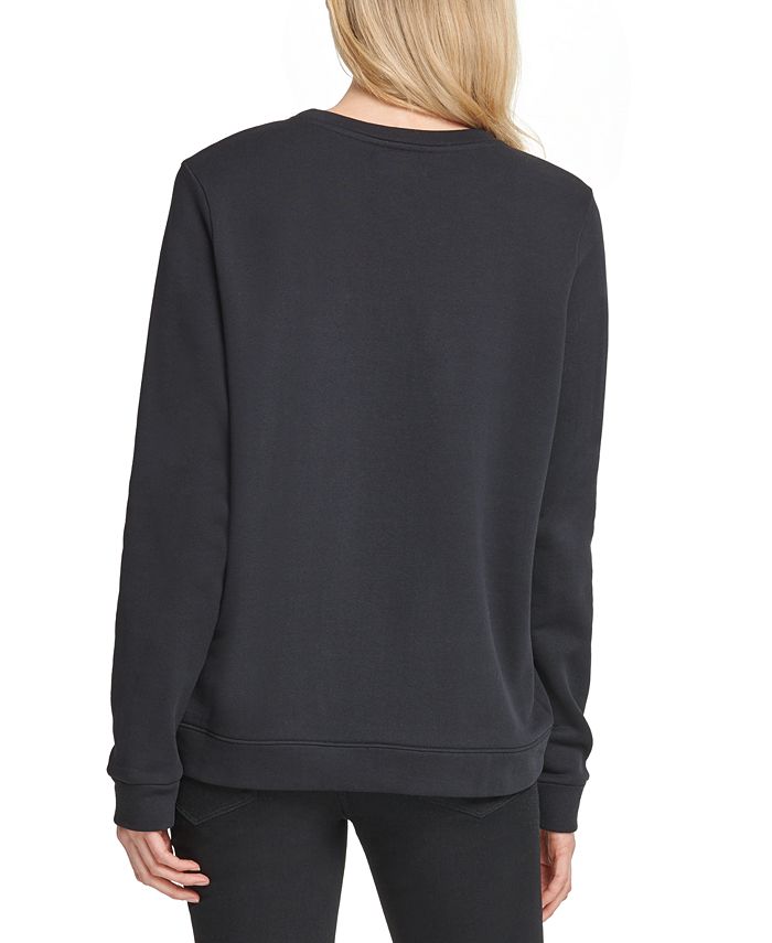DKNY Glitter-Logo Sweatshirt & Reviews - Sweaters - Women - Macy's