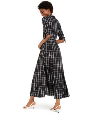 Calvin Klein Plaid Maxi Shirtdress