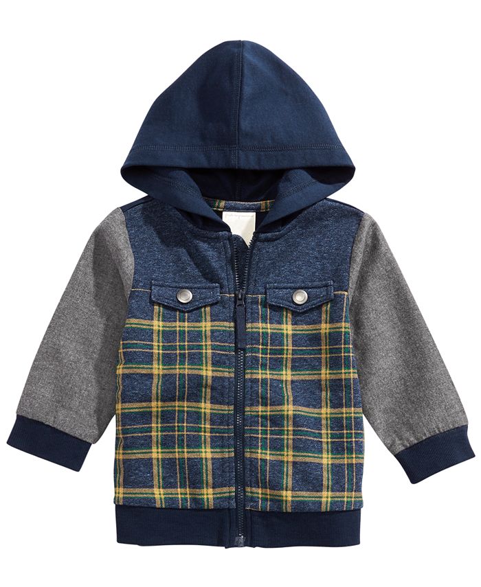 First Impressions Baby Boys Hooded Patchwork Jacket, Created for Macy's ...