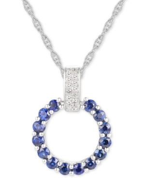 image of Sapphire (1 ct. t.w.) & Diamond (1/20 ct. t.w.) Circle 18