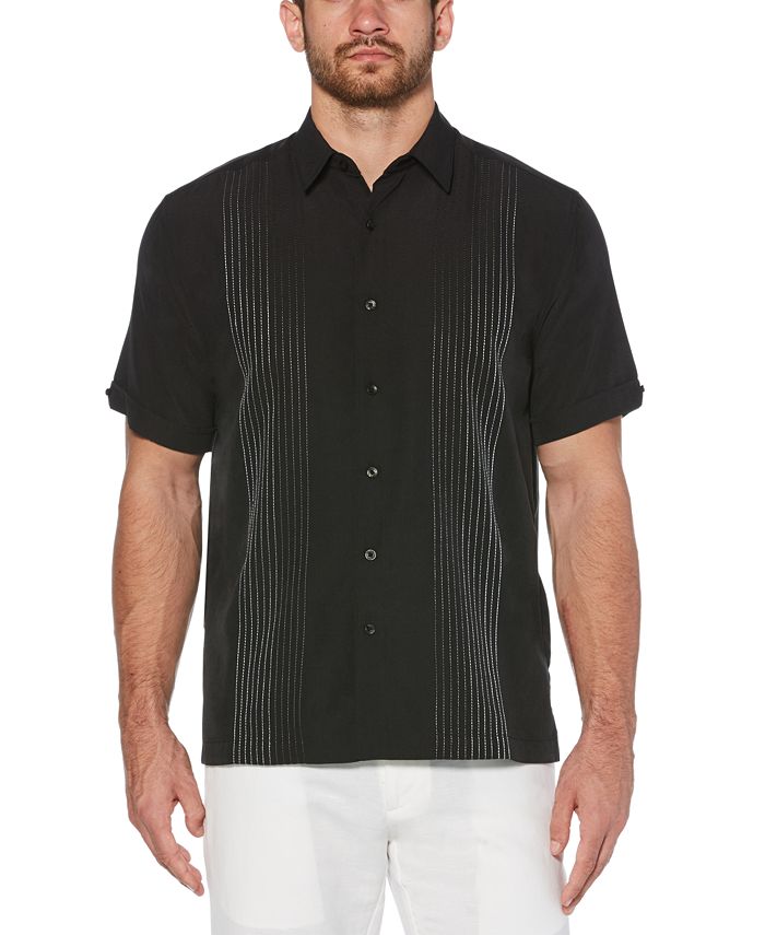 Cubavera Men's Big & Tall Ombre Embroidered Stripe Short Sleeve Shirt ...