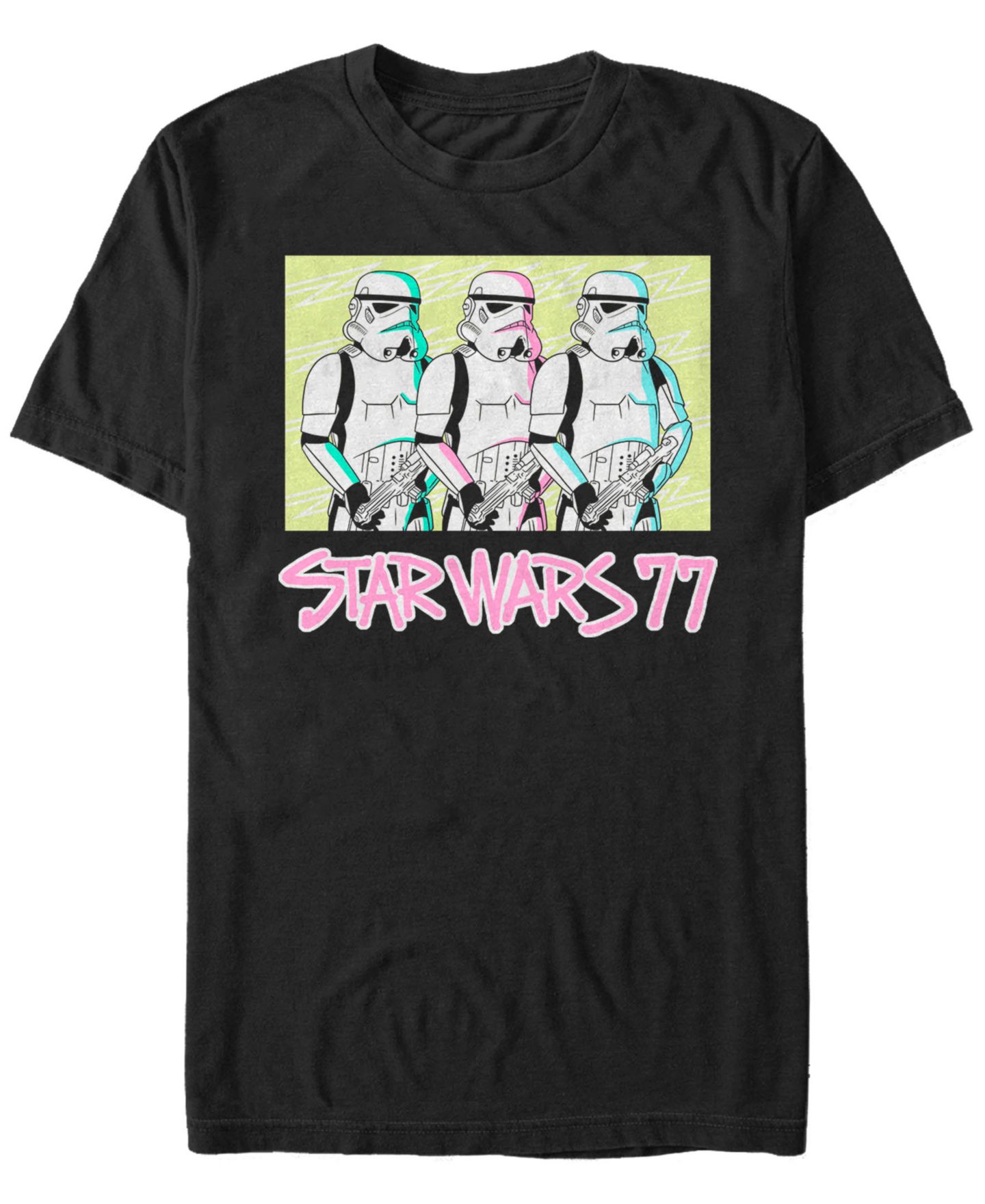 Мужская футболка Fifth Sun Star Wars Classic Retro Neon Stormtroopers Short Sleeve, цвет: Чёрный — фото 1