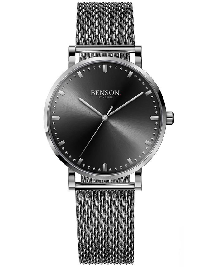 Benson Watch Company Unisex Handcrafted Cardinal Steel Bracelet Watch ...