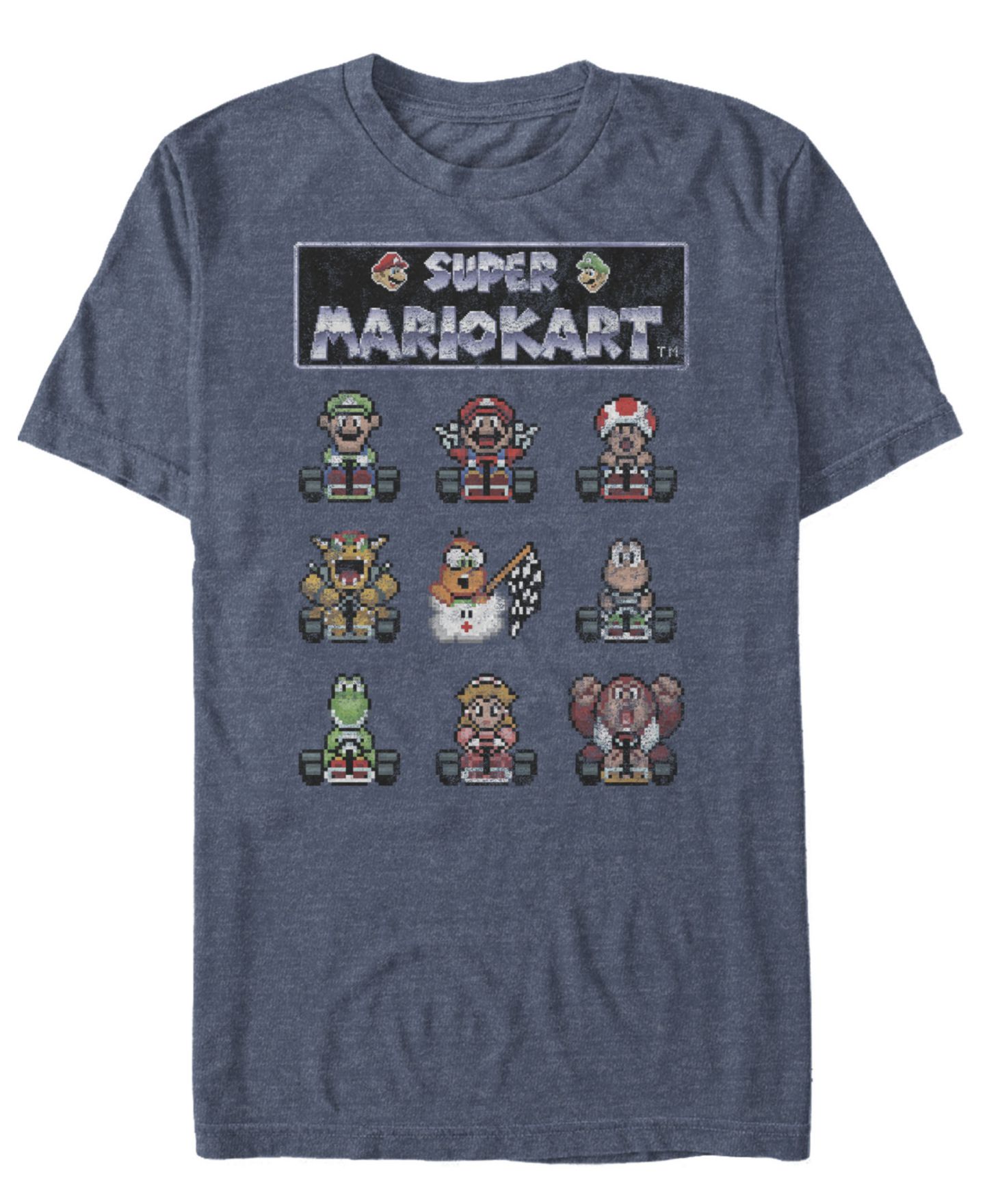 Мужская футболка Fifth Sun Nintendo Mario Kart Racers Ready Short Sleeve, цвет: Nvy Htr — фото 1