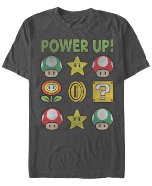 Nintendo Men's Super Mario Power Up Short Sleeve T-Shirt