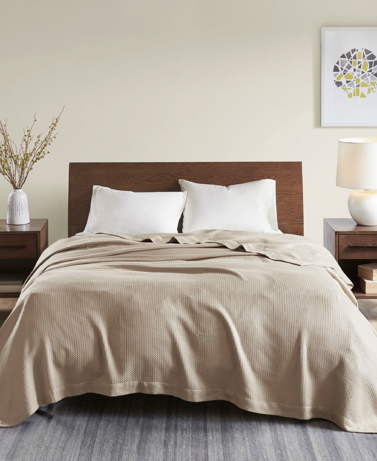 Madison Park Egyptian Cotton Blanket, Full/queen Bedding In Tan/beige