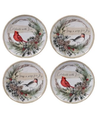 Holly and Ivy 4-Pc. Dessert Plate