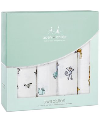 Baby Boys or Baby Girls Jungle Swaddles, Pack of 4
