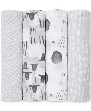 aden by aden + anais Baby Boys & Girls 4-Pack Pasture Classic Cotton Swaddles