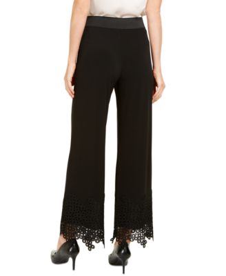 Alfani Petite Lace-Hem Palazzo Pants, Created for Macy's