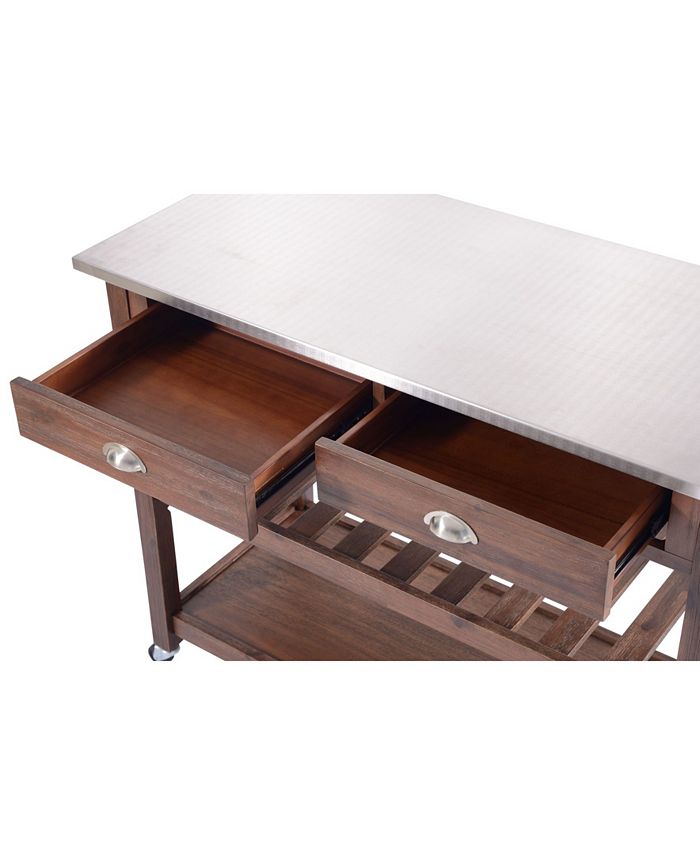 Boraam Sonoma Collection Kitchen Cart with Stainless Steel Top Macy's