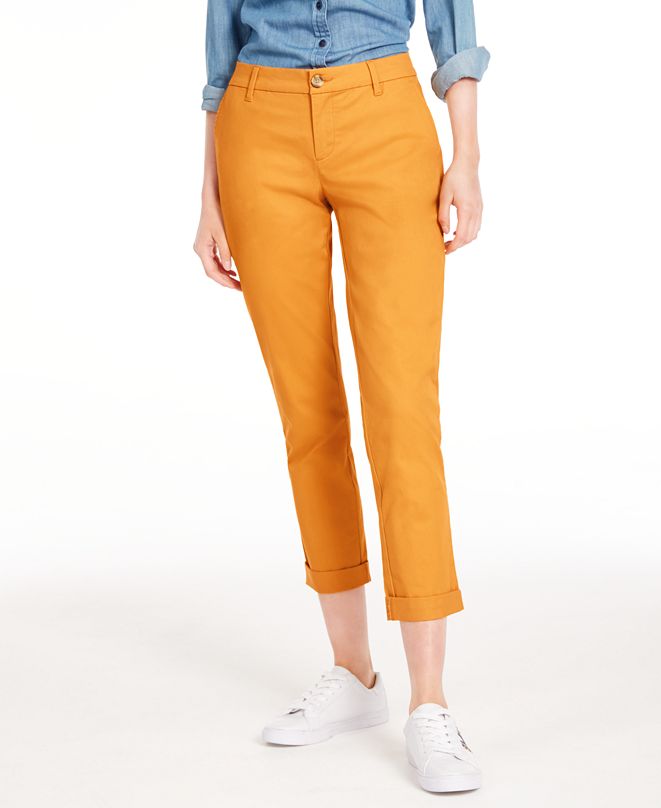 Tommy Hilfiger Cuffed Chino Straight-Leg Pants, Created for Macy's ...