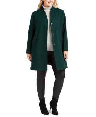 dkny stand collar coat
