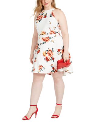 plus size floral skater dress
