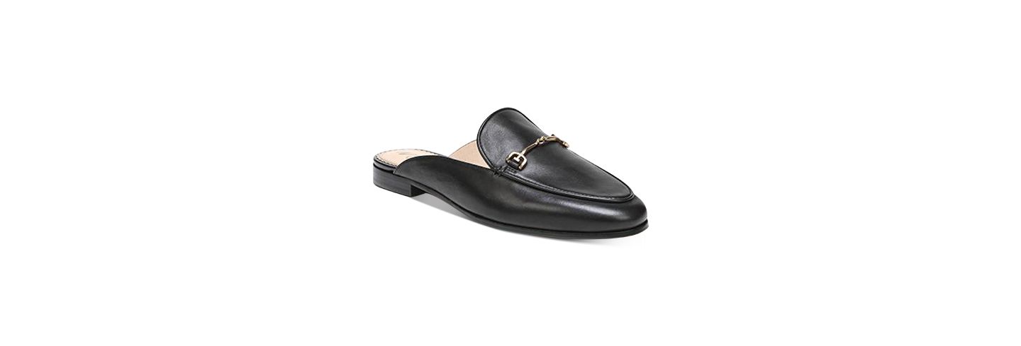 Женские сабо Sam Edelman Linnie Bit Slip-On Mules, цвет: Чёрный кожаный — фото 1