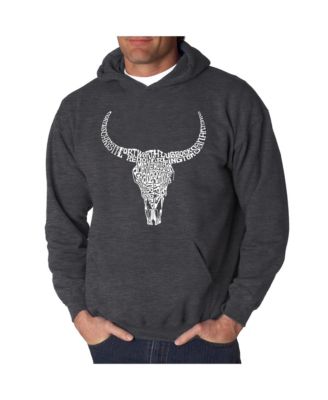 Men's Word Art Hooded Sweatshirt - Texas Skull