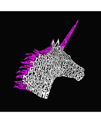 Men's Word Art Hooded Sweatshirt - Unicorn