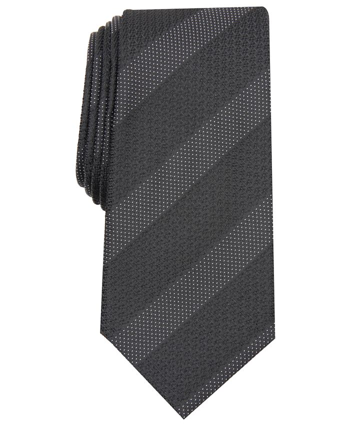 Alfani Men's Slim Textured Stripe Tie, Created for Macy's - Macy's